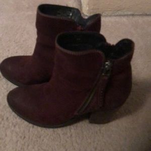Steve Madden  RYATT burgundy Suede Booties.